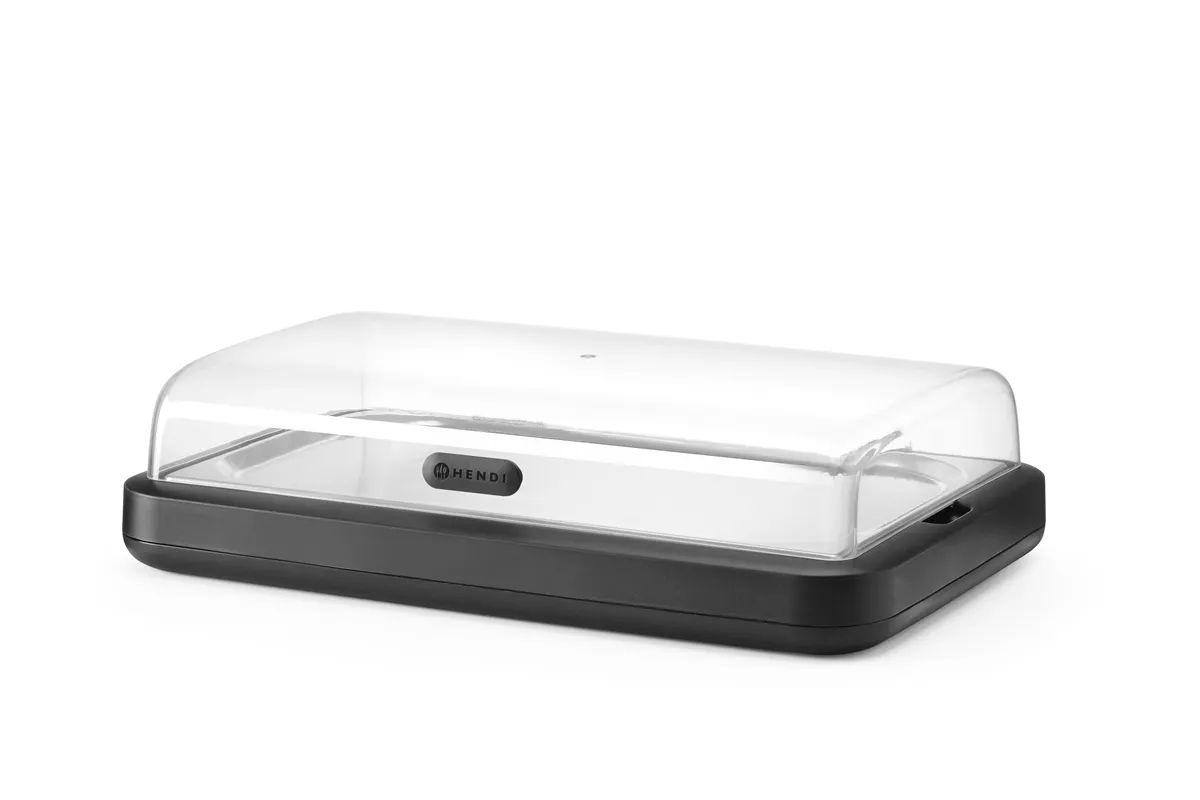 Witrynka chłodząca UNIQ, designed by Robert Bronwasser, GN 1/1, czarny, 593x389x(H)147mm, Prostokątny Hendi 871904