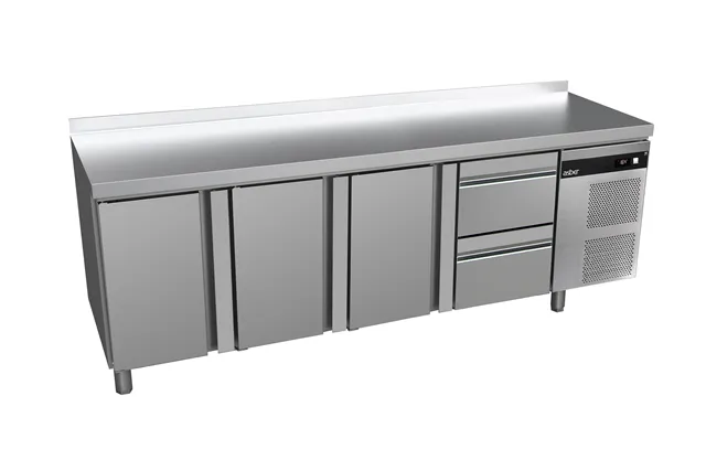 Stół chłodniczy 700mm z szufladami GN1/1, 2xszuflady, 3xdrzwi pełne 2242x700x850mm, 208W 230V Asber GGTP-7-225-32 SB40