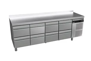 Stół chłodniczy 700mm z szufladami GN1/1, 8xszuflady 2242x700x850mm, 208W 230V Asber GGTP-7-225-08 SB40