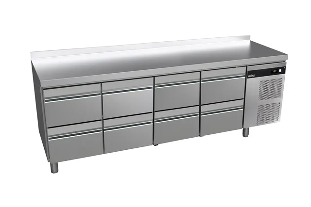 Stół chłodniczy 700mm z szufladami GN1/1, 8xszuflady 2242x700x850mm, 208W 230V Asber GGTP-7-225-08 SB40