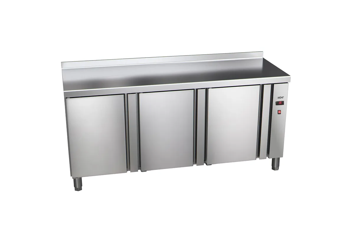 Stół chłodniczy 700mm GN 1/1 bez agregatu, 3xdrzwi pełne 1492x700x850mm, 32W 230V Asber ETP-7-147-30 R HC SB40