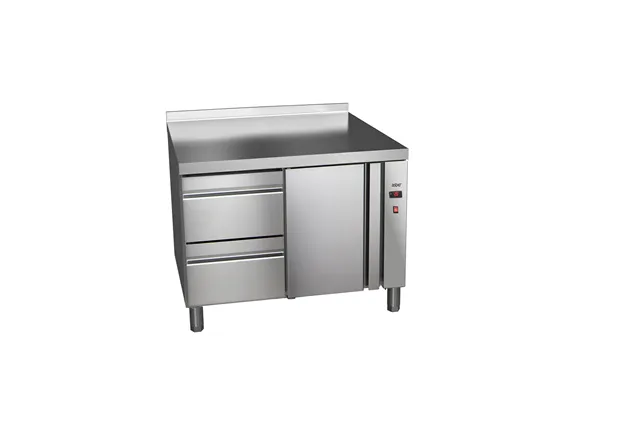 Stół chłodniczy 700mm z szufladami GN 1/1 bez agregatu, 2xszuflady, 1xdrzwi pełne 1042x700x850mm, 32W 230V Asber ETP-7-102-12 R 