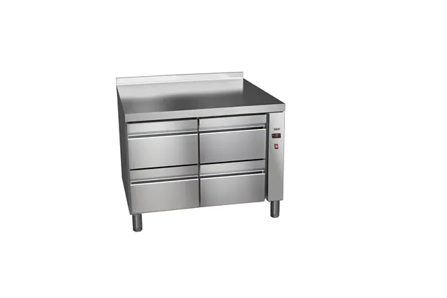 Stół chłodniczy 700mm z szufladami GN 1/1 bez agregatu, 4xszuflady 1042x700x850mm, 32W 230V Asber ETP-7-102-04 R HC SB40