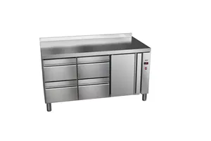 Stół chłodniczy 700mm z szufladami GN 1/1 bez agregatu, 4xszuflady, 1xdrzwi pełne 1492x700x850mm, 32W 230V Asber ETP-7-147-14 R 