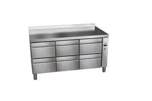 Stół chłodniczy 700mm z szufladami GN 1/1 bez agregatu, 6xszuflady  1492x700x850mm, 32W 230V Asber ETP-7-147-06 R HC SB40