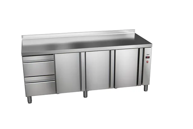 Stół chłodniczy 700mm z szufladami GN 1/1 bez agregatu, 2xszuflady, 3xdrzwi pełne 1942x700x850mm, 32W 230V Asber ETP-7-192-32 R 