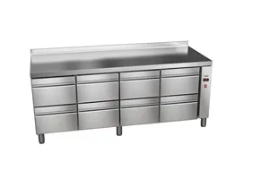 Stół chłodniczy 700mm z szufladami GN 1/1 bez agregatu, 8xszuflady  1942x700x850mm, 32W 230V Asber ETP-7-192-08 R HC SB40