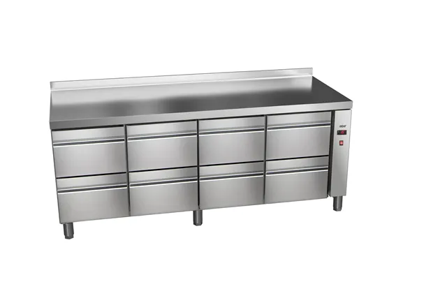 Stół chłodniczy 700mm z szufladami GN 1/1 bez agregatu, 8xszuflady  1942x700x850mm, 32W 230V Asber ETP-7-192-08 R HC SB40