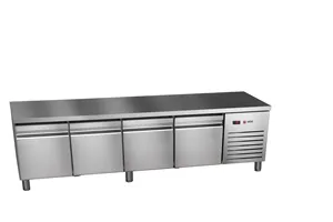 Stół chłodniczy 700mm GN 1/1, 4x2/3 drzwi pełne 2242x700x584mm, 336W 230V Asber ETPB-225 HC 90NS