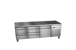 Stół chłodniczy 700mm GN 1/1, 1xszuflady+4x1/3drzwi pełne 1792x700x584mm, 253W 230V Asber ETPB-180-05 HC 90NS