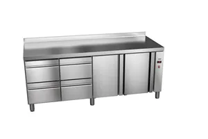 Stół chłodniczy 600mm bez agregatu, 4xszuflady+2xdrzwi pełne 2242x600x850 32W 230V Asber ETP-6-222-24 R HC SB40