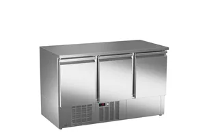 Stół sałatkowy z litym blatem, 3xdrzwi pełne 1358x700x850 267W 230V Asber ETS-140 NS