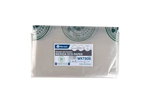 Worki na zużyte ręczniki papierowe, MERIDA ECO PAPER, 115x135 cm, pojemność 350l, paczka 10szt., BEZBARWNE, LDPE WKT606