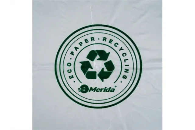 Worki na zużyte ręczniki papierowe, MERIDA ECO PAPER, 115x135 cm, pojemność 350l, paczka 10szt., BEZBARWNE, LDPE WKT606