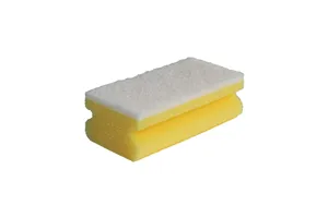 Zmywak profesjonalny nierysujący do delikatnych powierzchni, pianka żółta, fibra biała, opakowanie 10 szt. Merida SRH009