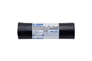Worki na śmieci MERIDA, 110 x 110 cm, pojemność 240 l., rolka 10 szt., CZARNE, LDPE Merida WKC502