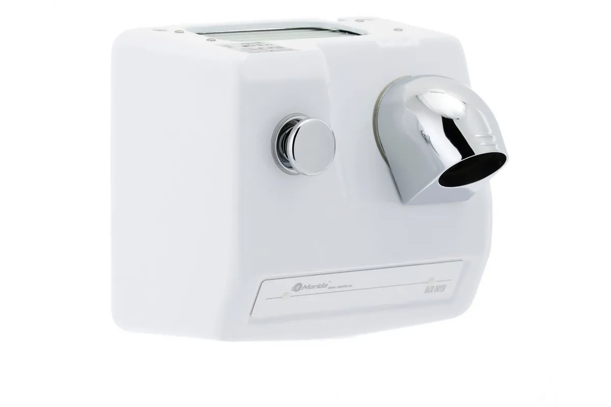 Suszarka do włosów MERIDA BASENOWA, obudowa żeliwna, emaliowana, biała
 Merida EIB585