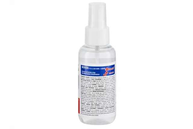 Płyn dezynfekcyjny o zapachu róży MERIDA POLANA LUX DDR+ LIQUID do higienicznej dezynfekcji rąk 100ml z atomizerem
 MAD966