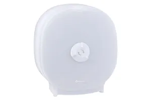 Pojemnik na cztery rolki na cztery rolki papieru toaletowego bez gilzy MERIDA HARMONY, tworzywo, biały transparentny
 BHB302