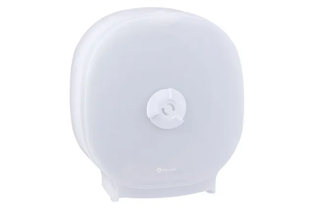 Pojemnik na cztery rolki na cztery rolki papieru toaletowego bez gilzy MERIDA HARMONY, tworzywo, biały transparentny
 BHB302