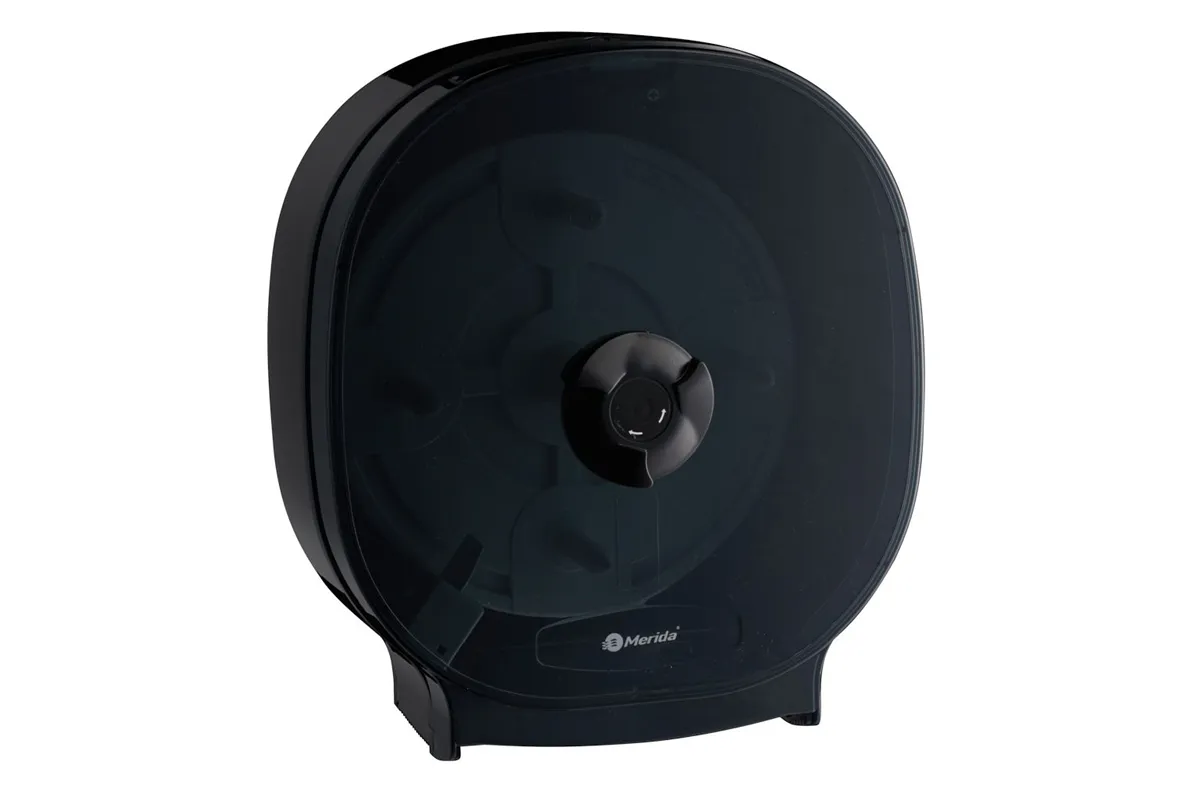 Pojemnik na cztery rolki papieru toaletowego bez gilzy MERIDA ONE, tworzywo ABS, czarny
 Merida BEC302