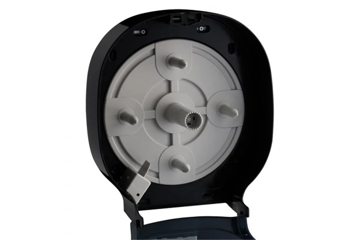 Pojemnik na cztery rolki papieru toaletowego bez gilzy MERIDA ONE, tworzywo ABS, czarny
 Merida BEC302