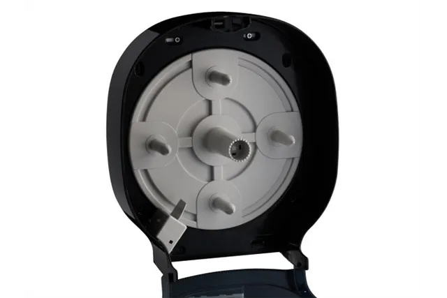 Pojemnik na cztery rolki papieru toaletowego bez gilzy MERIDA ONE, tworzywo ABS, czarny
 Merida BEC302