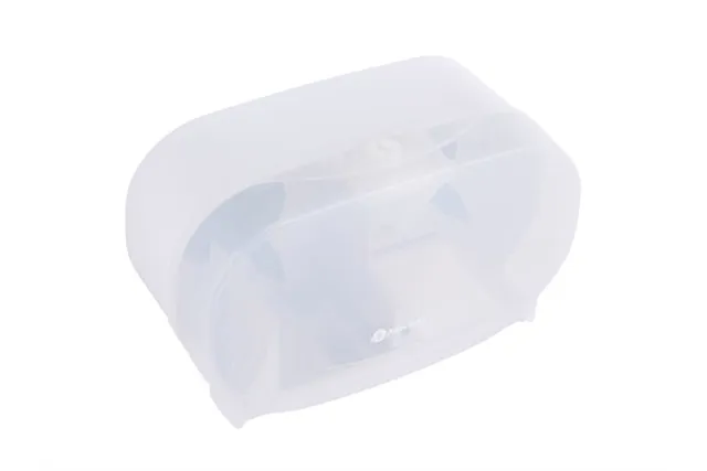 Pojemnik na dwie rolki papieru toaletowego bez gilzy MERIDA HARMONY, tworzywo, biały transparentny
 Merida BHB301