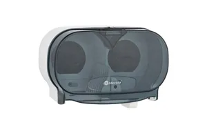 Pojemnik na dwie rolki papieru toaletowego bez gilzy MERIDA ONE, tworzywo ABS, biały
 Merida BEB301