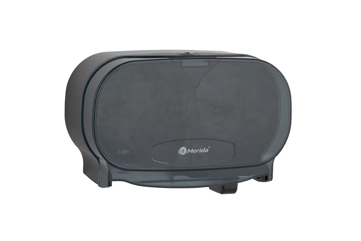 Pojemnik na dwie rolki papieru toaletowego bez gilzy MERIDA ONE, tworzywo ABS, czarny
 Merida BEC301