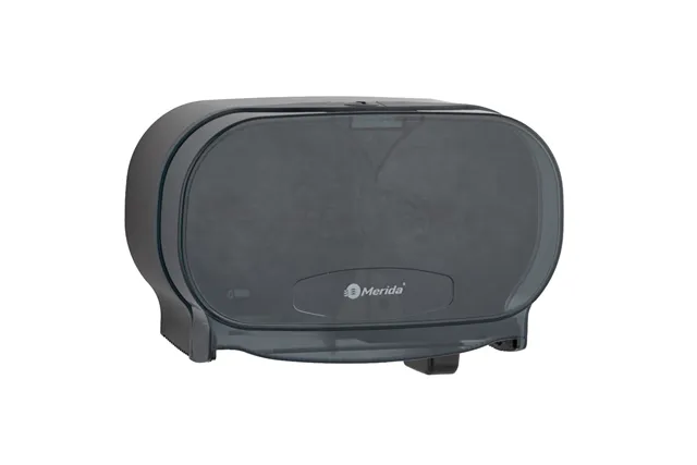 Pojemnik na dwie rolki papieru toaletowego bez gilzy MERIDA ONE, tworzywo ABS, czarny
 Merida BEC301