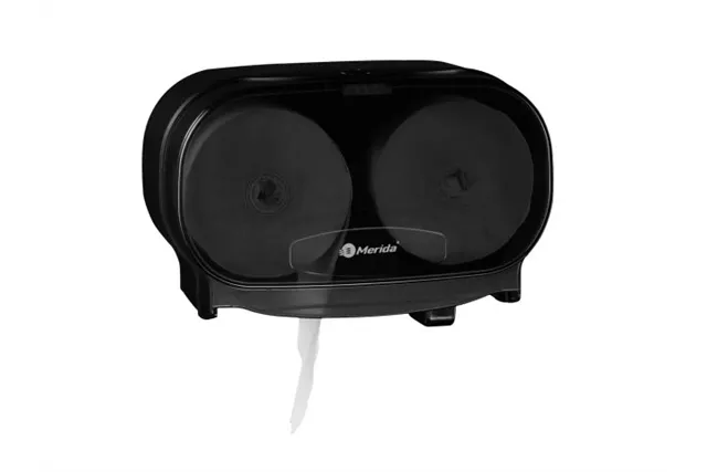 Pojemnik na dwie rolki papieru toaletowego bez gilzy MERIDA ONE, tworzywo ABS, czarny
 Merida BEC301