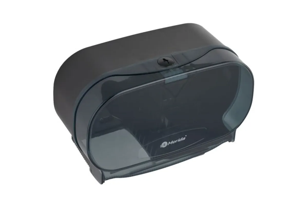 Pojemnik na dwie rolki papieru toaletowego bez gilzy MERIDA ONE, tworzywo ABS, czarny
 Merida BEC301