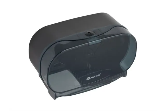 Pojemnik na dwie rolki papieru toaletowego bez gilzy MERIDA ONE, tworzywo ABS, czarny
 Merida BEC301