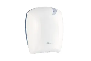 Pojemnik na papier toaletowy lub ręczniki w roli w systemie listkowym CENTER PULL, tworzywo ABS, biały
 Merida BJB702