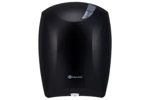 Pojemnik na papier toaletowy lub ręczniki w roli w systemie listkowym CENTER PULL, tworzywo ABS, czarny
 Merida BJC702