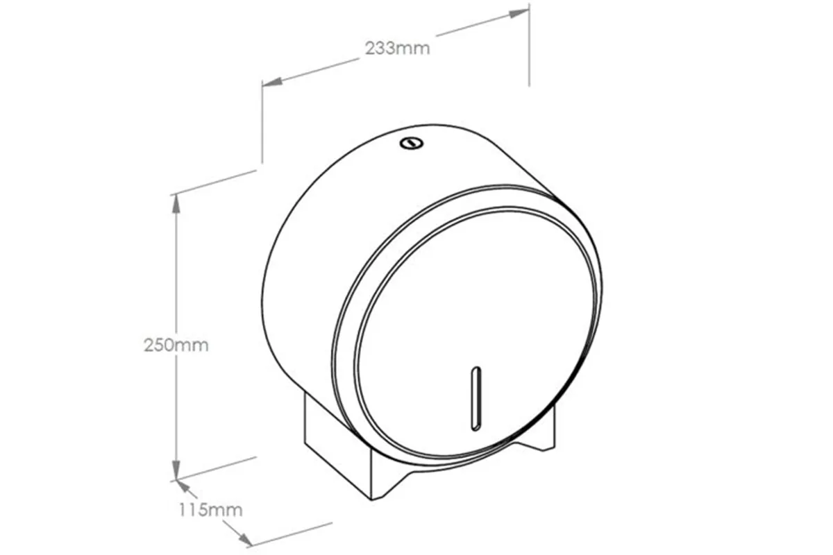 Pojemnik na papier toaletowy MERIDA STELLA Anti-FingerPrint MINI, śr. papieru do 19 cm, stal matowa z powłoką AFP
 BSM271