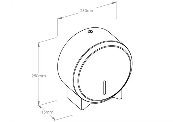 Pojemnik na papier toaletowy MERIDA STELLA Anti-FingerPrint MINI, śr. papieru do 19 cm, stal matowa z powłoką AFP
 BSM271