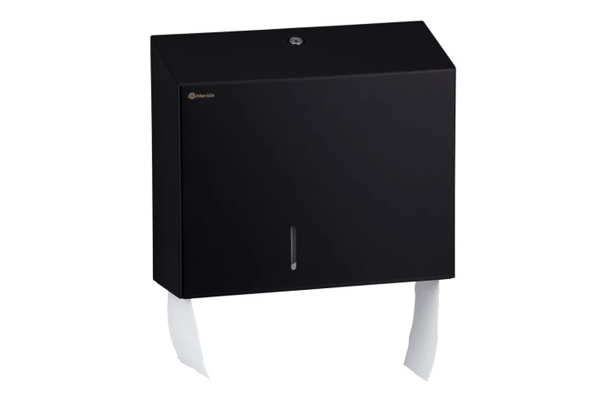 Pojemnik na papier toaletowy MERIDA STELLA DUO BLACK LINE uchwyt na resztkę rolki śr. papieru do 20cm, czarny BSC202