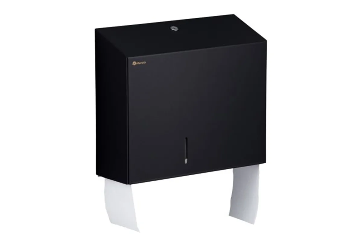 Pojemnik na papier toaletowy MERIDA STELLA DUO BLACK LINE uchwyt na resztkę rolki śr. papieru do 20cm, czarny BSC202