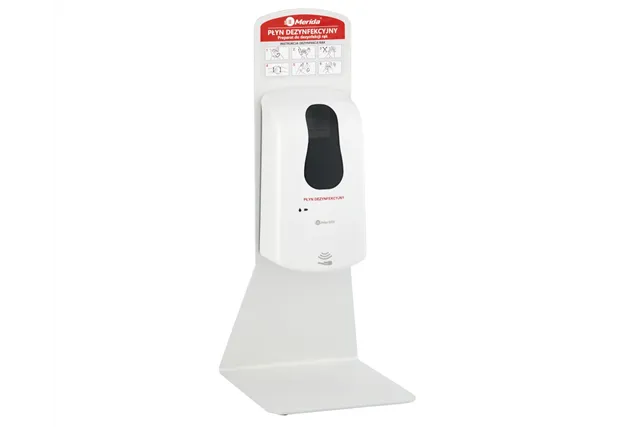 Stojak do dezynfekcji rąk blatowy z automatycznym bezdotykowym dozownikiem MERIDA ONE biały Merida ZEST401BM