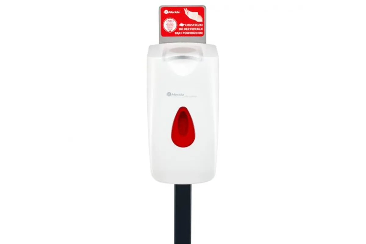 Stojak do dezynfekcji rąk i powierzchni z dozownikiem nasączonych chusteczek MERIDA TOP
 Merida ZEST002