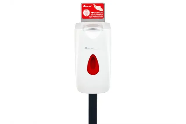 Stojak do dezynfekcji rąk i powierzchni z dozownikiem nasączonych chusteczek MERIDA TOP
 Merida ZEST002