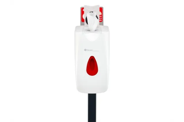 Stojak do dezynfekcji rąk i powierzchni z dozownikiem nasączonych chusteczek MERIDA TOP
 Merida ZEST002