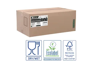 Ręczniki papierowe MERIDA ECONOMY, białe, jednowarstwowe, 4000 szt., ECOLABEL
 Merida VEB036