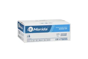 Ręczniki papierowe MERIDA TOP, białe, jednowarstwowe, 4000 szt.
 Merida VTB095