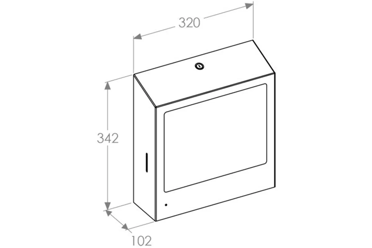 Pojemnik na ręczniki z bezdotykowym dozownikiem mydła z lustrem „3 w 1" MERIDA STELLA SLIM BLACK LINE COMBO czarny
 ASC753