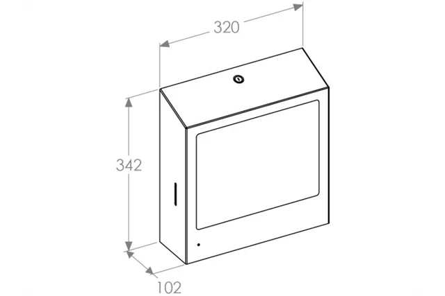 Pojemnik na ręczniki z bezdotykowym dozownikiem mydła z lustrem „3 w 1" MERIDA STELLA SLIM BLACK LINE COMBO czarny
 ASC753