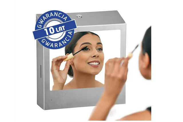 Pojemnik na ręczniki z automatycznym dozownikiem mydła w pianie i z lustrem „3w1" MERIDA STELLA SLIM COMBO stal matowa
 ASM753