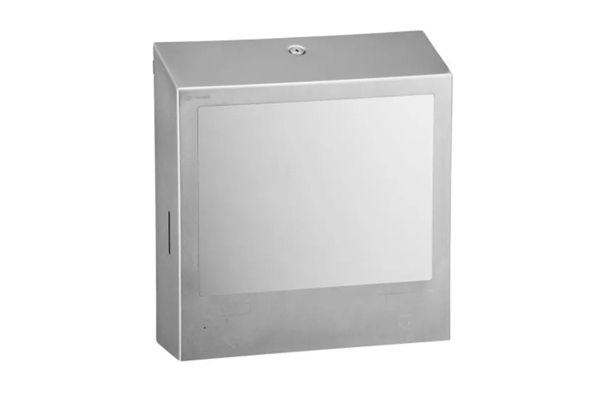 Pojemnik na ręczniki z automatycznym dozownikiem mydła w pianie i z lustrem „3w1" MERIDA STELLA SLIM COMBO stal matowa
 ASM753